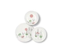 Excelsa Le Fil De Noel Service Assiettes 18 Pièces, Porcelaine, Multicolore