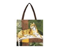 Excelsa Leopard Sac Shopper, fourre-tout, 41,5 x 41,5 cm, avant 100% coton, lavable en machine