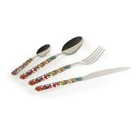 Excelsa Lisbonne Lot de 16 couverts en acier inoxydable, manche en plastique
