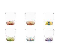 Excelsa Lisbonne Lot de 6 verres avec fond décoré, 340 ml, diamètre 8 cm, verre