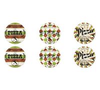 Excelsa Little Italy Lot de 6 assiettes à pizza, diamètre 31 cm, porcelaine, multi-décors