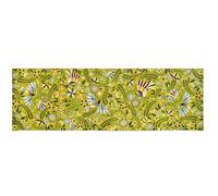 Excelsa Living Tapis de sol pour meubles multiples, tissu Jacquard, polyester chenille coton, antidérapant, pour cuisine et salle de bains (Mexican Flowers, 180 x 55 cm)