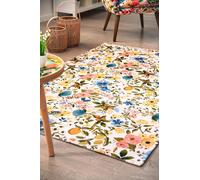 Excelsa Living Tapis décoratif pour ameublement, multi-décor, polyester, chenille et coton, 165 x 110 cm, antidérapant, tissu jacquard (Fiori Frida)