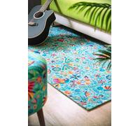 Excelsa Living Tapis décoratif pour ameublement, multi-décor, polyester, chenille et coton, 165 x 110 cm, antidérapant, tissu jacquard (Mexican Flower)