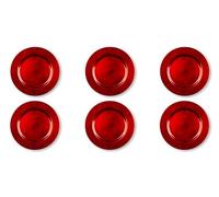 Excelsa Lot de 6 sous-plats, rouge, plastique PP, réutilisable, diamètre 33 cm.