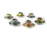 Excelsa Lot de 6 tasses à café avec soucoupes à fleurs 64919
