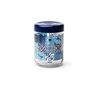 Excelsa Maiolica Blue Bocal en verre avec couvercle, 800 ml