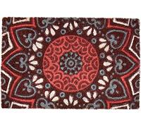 Excelsa Mandala Paillasson d'entrée Rouge en Fibre de Coco 40 x 60 cm