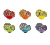 Excelsa Mexican Flowers Service de vaisselle 18 pièces, porcelaine et Stoneware, décoration multicolore, 6 personnes