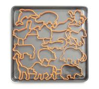 Excelsa Moule et Fabrique 14 emporte-pièces Animaux, Acier, Gris foncé/Orange, 28 x 29 x 1,5 cm