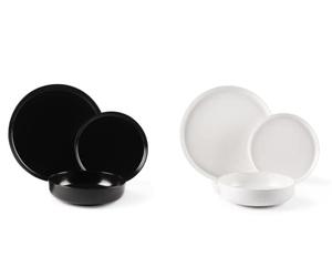 Excelsa "Nordic" Service de table 12 pièces, céramique, blanc et noir