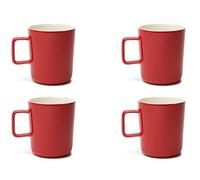 Excelsa Nordic Trendy Lot de 4 tasses en porcelaine rouge 320 ml