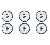 Excelsa Ocean Lot de 6 assiettes à pizza, porcelaine, diamètre 31,5 cm.