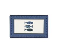 Excelsa Ocean Lot de 6 assiettes en céramique, 25 x 15 cm, décoration poissons