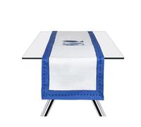 Excelsa Ocean Nappe de Table, Coton, Blanc et Bleu, 45x140