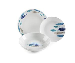 Excelsa Ocean North Sea Service de vaisselle de 18 pièces, porcelaine