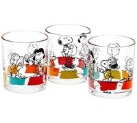 Excelsa Peanuts Lot de 3 Verres 25 cl, en Verre, Transparent, 8 x 8 x 9 cm