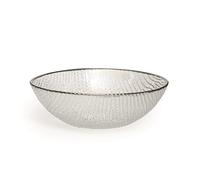 Excelsa Platinum Coupelle, Verre, Transparent/Bord Argent, 16 x 16 x 6 cm