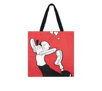 Excelsa Popeye & Olivia Sac Shopper, Sac fourre-tout, 41,5 x 41,5 cm, 100% coton, lavable en machine, Façade motif Olivia, rétro et poignées noires, Cm. 41,5 x 41,5, Olivia
