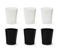 Excelsa Portofino Lot de 6 verres, Blanc/Noir, 30 Cl., Verre soufflé