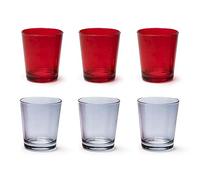Excelsa Portofino Lot de 6 verres, Rouge/gris, 30 Cl., Verre soufflé