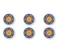 Excelsa Puebla Lot de 6 assiettes à pizza, diamètre 31 cm, porcelaine, multicolore