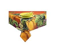 Excelsa Pumpkin Nappe rectangulaire, 150 x 250 cm, Impression numérique citrouilles, 100% Coton, Orange et Vert