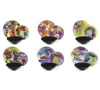 Excelsa Rhapsody Service de vaisselle 18 pièces, porcelaine et Stoneware, décoration multicolore, 6 personnes (Fondines noires)