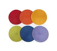Excelsa Round Lot de 6 Sets de Table, Polypropylène, Multicolore, Diametro 36 cm