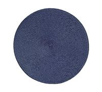 Excelsa Round Set de 6 Sets de Table Ronds en Plastique PP, Bleu, diamètre 36 cm