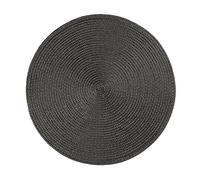 Excelsa Round Set de 6 Sets de Table Ronds en Plastique PP, Couleur Noir, diamètre 36 cm