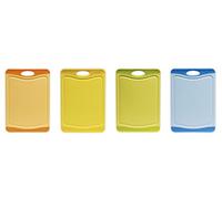 Excelsa Security Planche à découper antibactérien Plastique, Orange/Jaune/Vert/Bleu, 36.5 x 25 x 2 cm