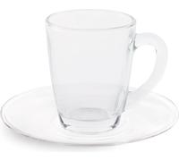 Excelsa Set de 6 Tasses à Espresso avec soucoupes Florence 9 cl Verre Transparent