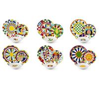 Excelsa Sicilian Rhapsody Service de vaisselle, style sicilien, porcelaine, 18 pièces