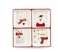 Excelsa Snowman 4 compartiments en céramique 20 x 20 cm