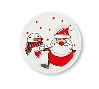 Excelsa Snowman Lot de 6 assiettes Panettone, diamètre 31 cm, porcelaine 66078