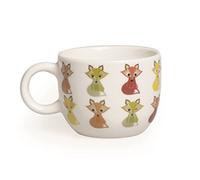 Excelsa Tasses Animaux, Tasse à café en Porcelaine, Motif Renard, Blanc/Multicolore, 70 ML, 6,3 x 6,3 x 4,8 cm