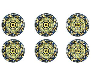 Excelsa Trinacria Lot de 6 assiettes à pizza, porcelaine, diamètre 31,5 cm.