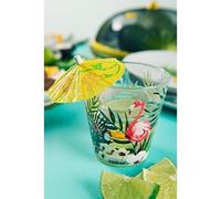 Excelsa Tropical Lot de 6 verres à eau, verre, décorations tropicales - 61979