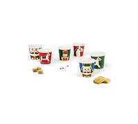 Excelsa Vintage Christmas Lot de 6 verres à café, capacité 90 ml, porcelaine, décoration de Noël
