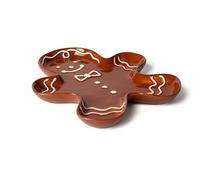 Excelsa Wonderful Ginger Assiette de Noël en céramique en forme de bonhomme pain d'épice décoré à la main