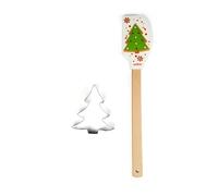 Excelsa Wonderful Ginger Set Spatule et coupe-biscuits de Noël en forme d'épicéa