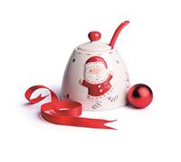 Excelsa Xmas Country Style Sucrier en céramique Blanc/Rouge