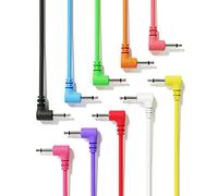 ExcelValley - 10-Pack - Câbles Modulaires Mono Patch à Angle Droit - 3,5mm 1/8" Eurorack Synthétiseur [30 cm - 11.81"]