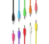 ExcelValley - 10-Pack - Câbles Modulaires Mono Patch - TS 3,5mm 1/8" Eurorack Synthétiseur [30 cm - 11.81"]