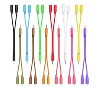 ExcelValley - 12-Pack - Câbles Divisé Y Mono Patch - TS 3,5mm 1/8" Eurorack Synth Synthétiseur