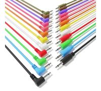 ExcelValley - 12-Pack Câbles Hybride Modulaires Mono Patch TS 3,5mm 1/8"Eurorack Synth Synthétiseur [45cm 18"]