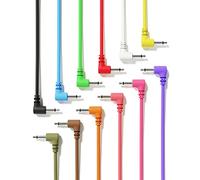 ExcelValley - 12-Pack - Câbles Modulaires Mono Patch à Angle Droit - 3,5mm 1/8" Eurorack Synthétiseur [10 cm - 3.94"]