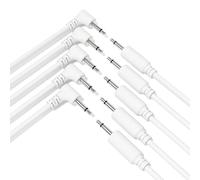 ExcelValley - 5-Pack Câbles Hybride Modulaires Mono Patch TS 3,5mm 1/8" [Blanc - 30cm 12"]