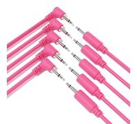 ExcelValley - 5-Pack Câbles Hybride Modulaires Mono Patch TS 3,5mm 1/8" [Rose - 20cm 8"]